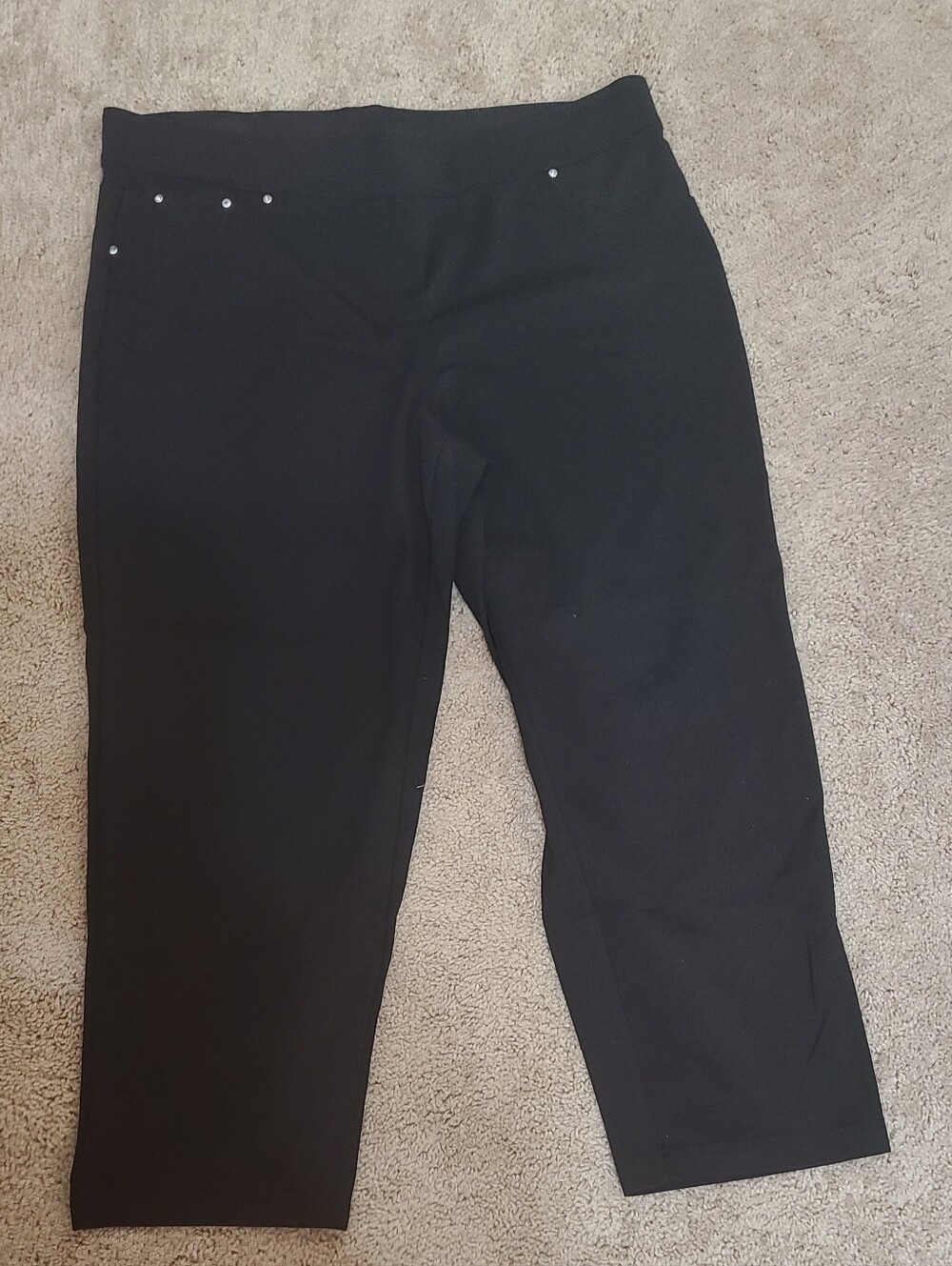 Rebecca Malone Black Women's Capri with Waistband Detail